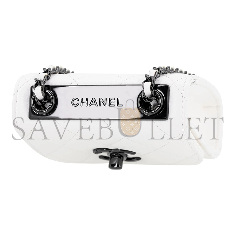 CHANEL TRENDY CC 22B MINI CROSSBODY BAG WITH QUILTED CHAIN LAMBSKIN LEATHER AND BLACK HARDWARE A81633 (11*11*5.5cm)
